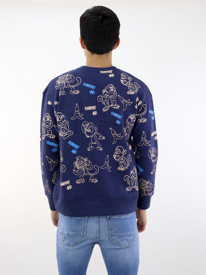 Sudadera de color azul marino con print de monkey´s