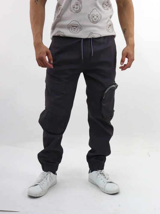 Jogger cargo de gabardina color gris oxford (NUEVA TEMPORADA)