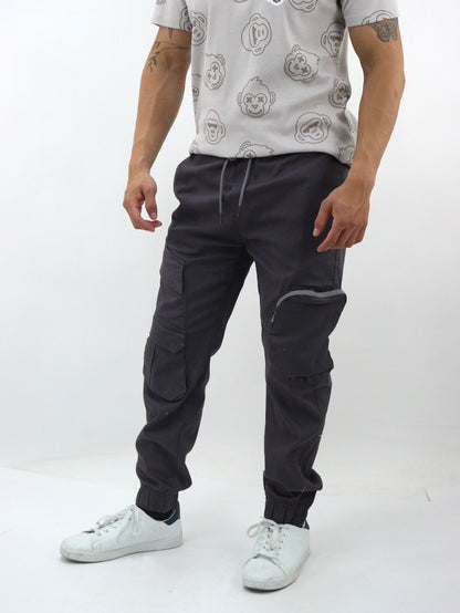 Jogger cargo de gabardina color gris oxford (NUEVA TEMPORADA)