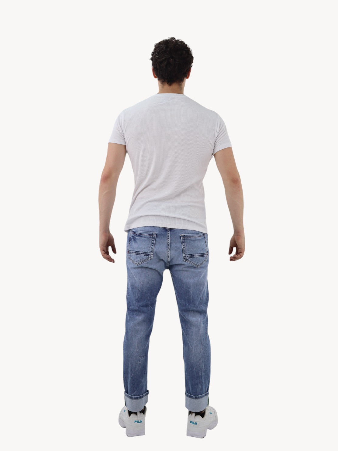 Jeans slim azul deslavado con destrucción (NUEVA TEMPORADA)