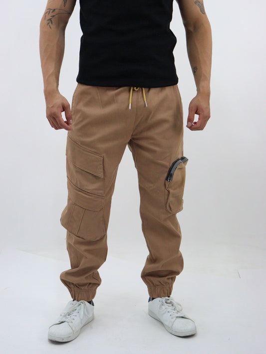 Jogger cargo gabardina de color camel (NUEVA TEMPORADA)