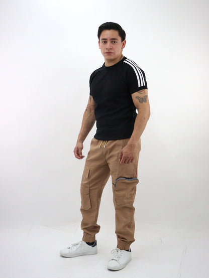 Jogger cargo gabardina de color camel (NUEVA TEMPORADA)