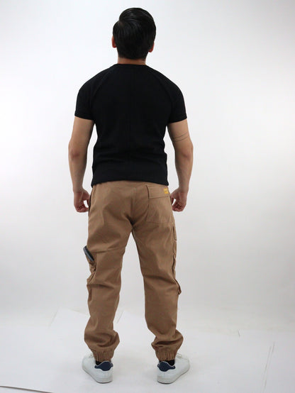 Jogger cargo gabardina de color camel (NUEVA TEMPORADA)