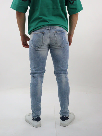 Jeans skinny de color azul claro con destrucción (NUEVA TEMPORADA)