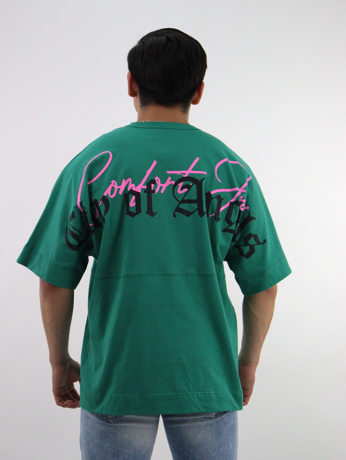 Playera oversize de color verde con estampado (NUEVA TEMPORADA)