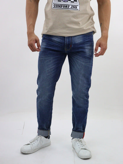 Jeans skinny de color azul oscuro deslavado (NUEVA TEMPORADA)