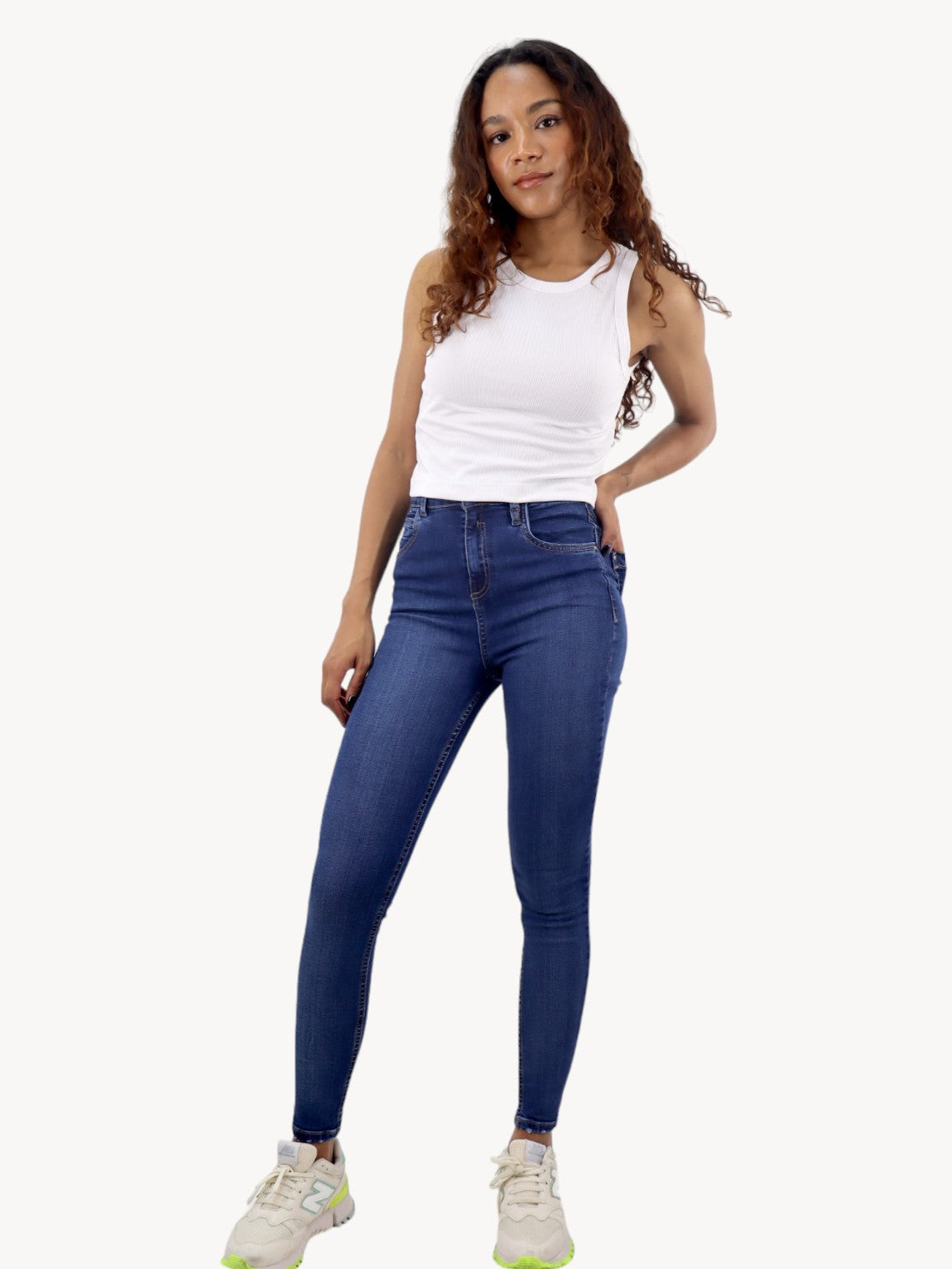 Jeans skinny tiro alto de color azul oscuro (NUEVA TEMPORADA)