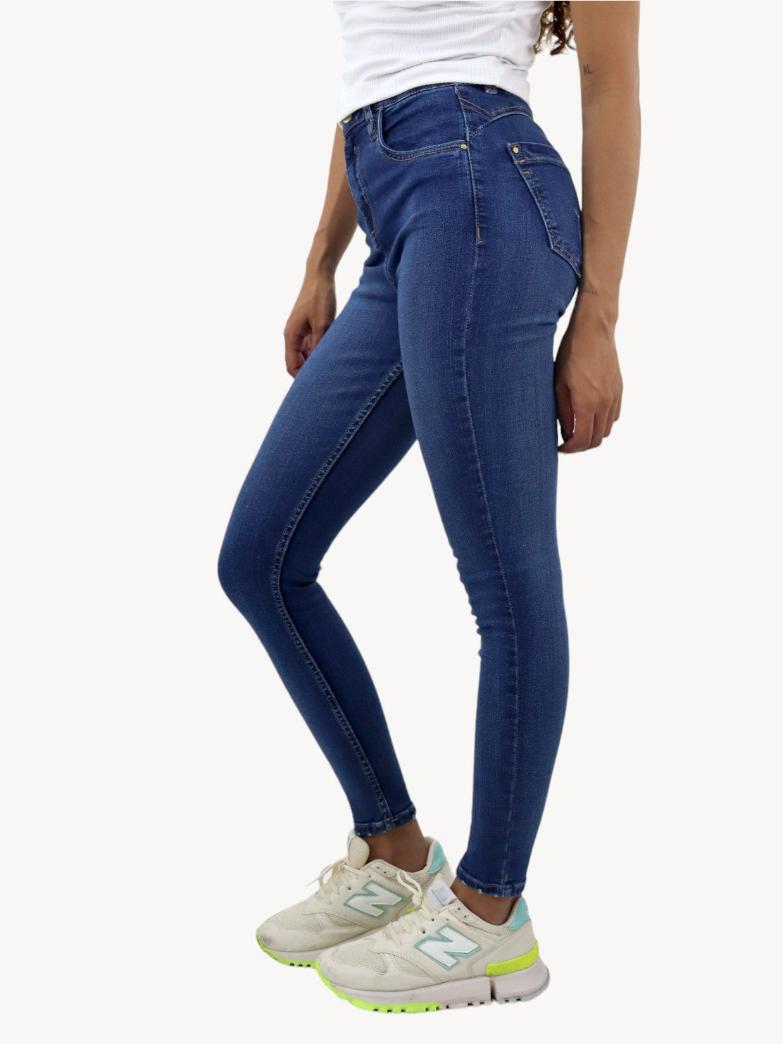 Jeans skinny tiro alto de color azul oscuro (NUEVA TEMPORADA)