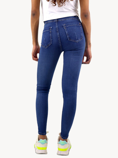 Jeans skinny tiro alto de color azul oscuro (NUEVA TEMPORADA)