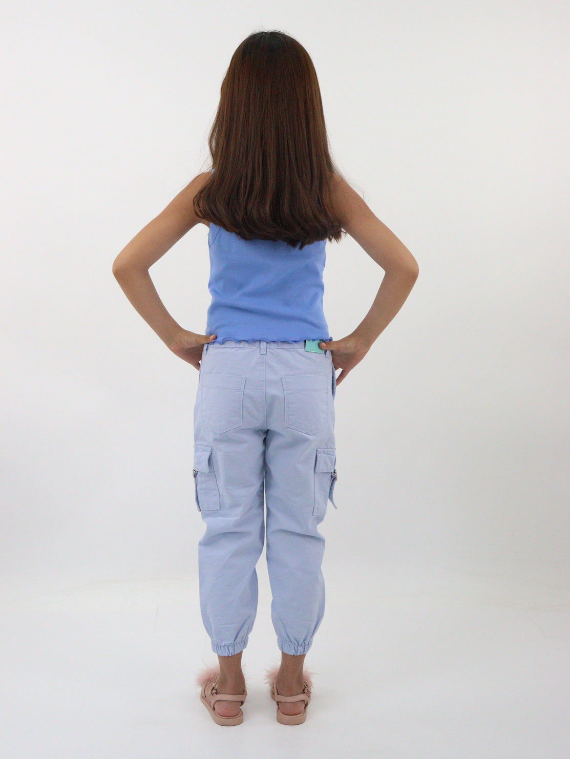 Jogger cargo de gabardina color azul (NUEVA TEMPORADA)