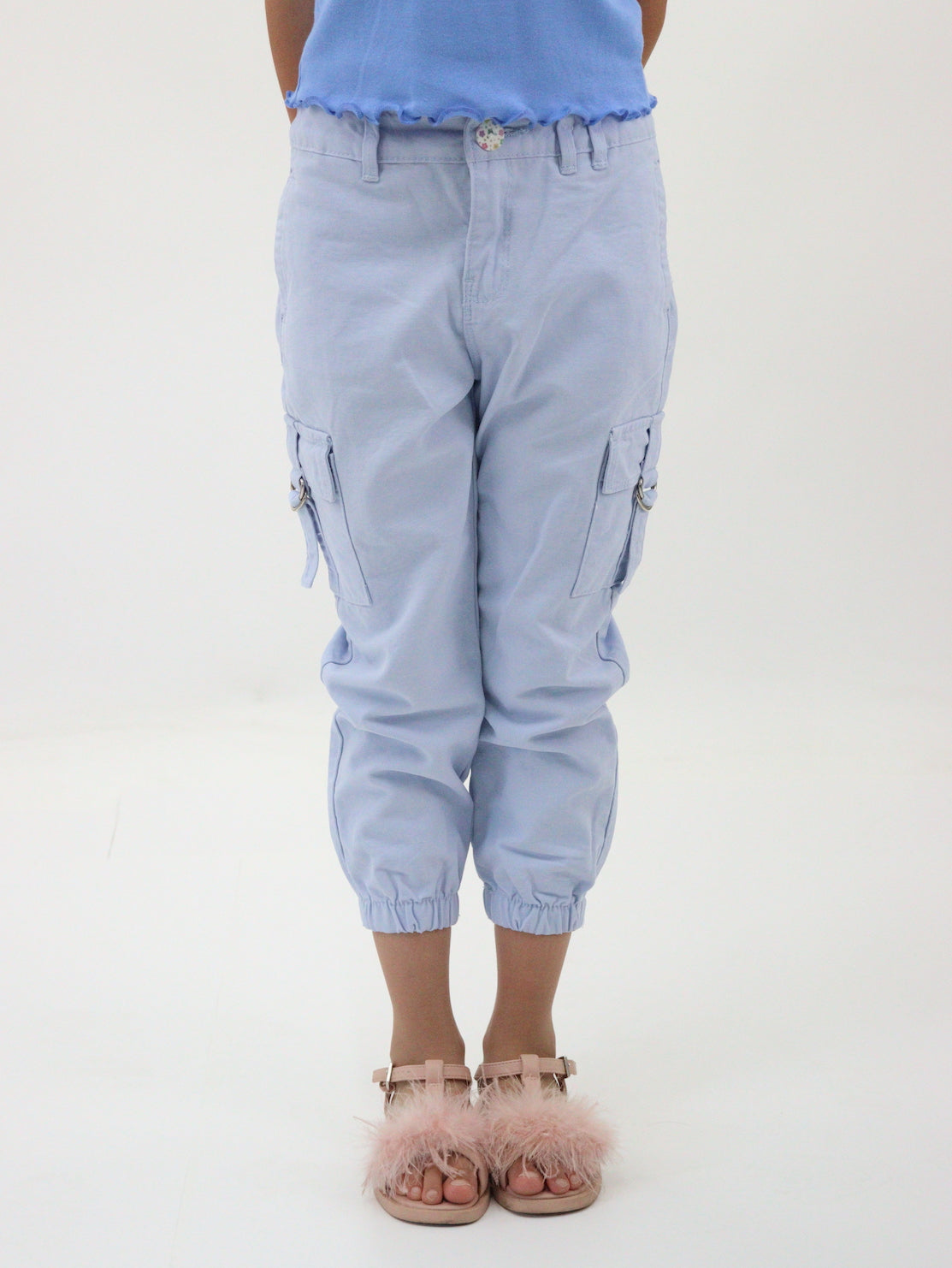 Jogger cargo de gabardina color azul (NUEVA TEMPORADA)