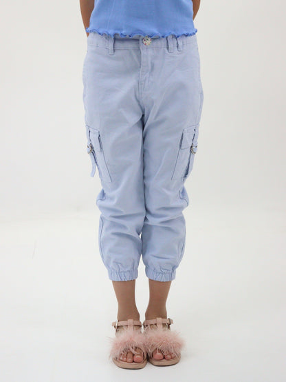 Jogger cargo de gabardina color azul (NUEVA TEMPORADA)