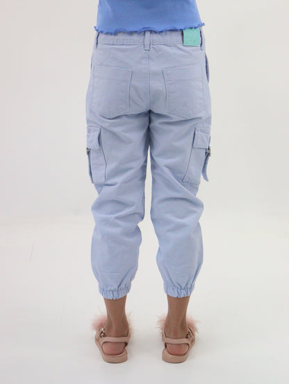 Jogger cargo de gabardina color azul (NUEVA TEMPORADA)