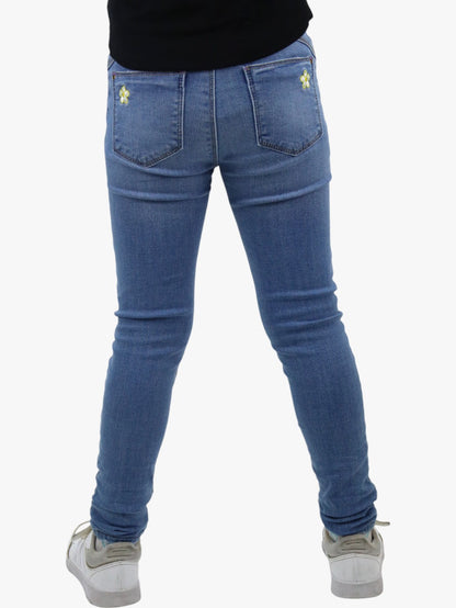 Jeans skinny azul claro con bordado floral (NUEVA TEMPORADA)