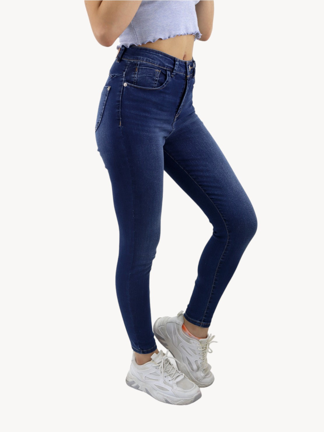 Jeans skinny tiro alto de color azul oscuro (NUEVA TEMPORADA)