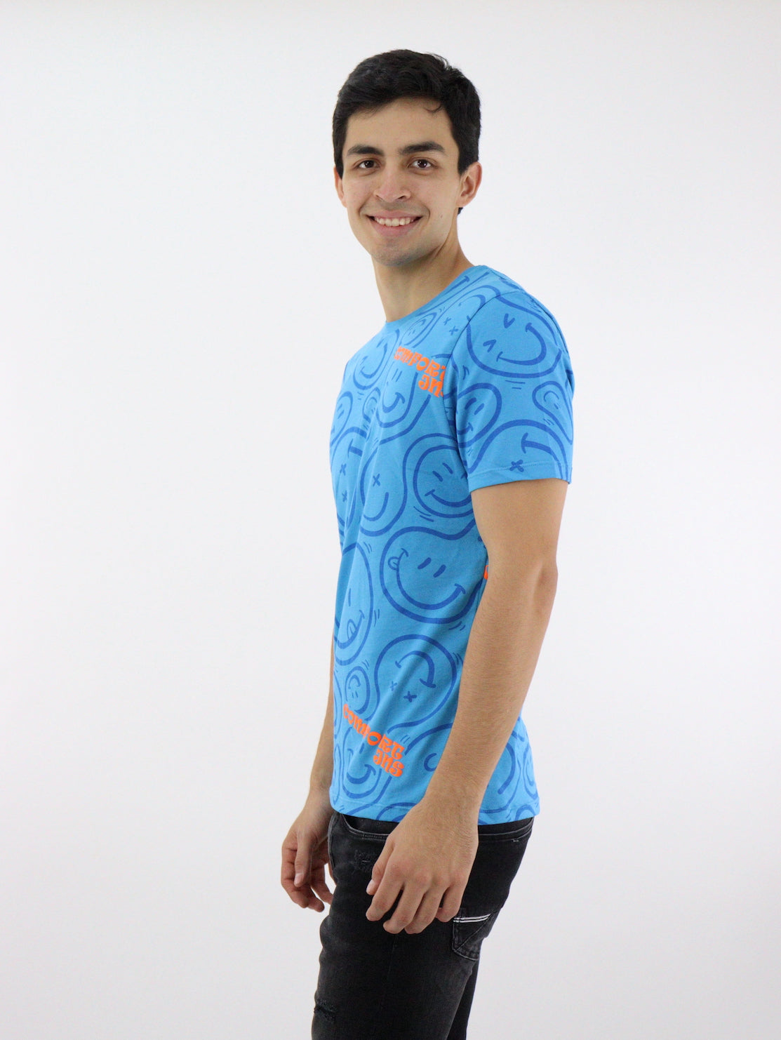 Playera smiley manga corta de color azul (NUEVA TEMPORADA)