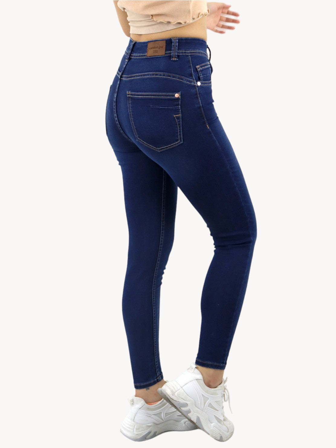 Jeans skinny tiro alto de color azul oscuro (NUEVA TEMPORADA)