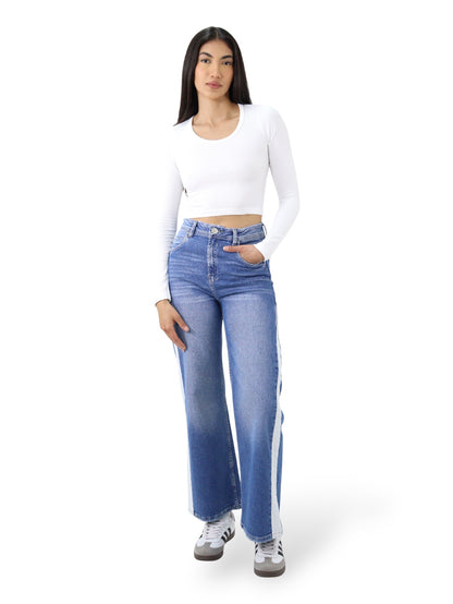 Jeans Wide-Tiro Alto