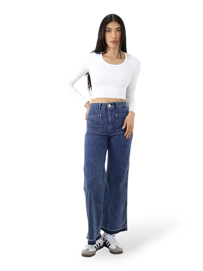 Jeans Wide-Tiro Alto