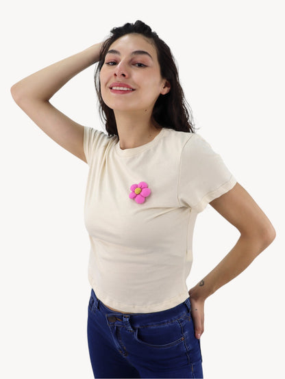 Playera manga corta con diseño floral (NUEVA TEMPORADA)