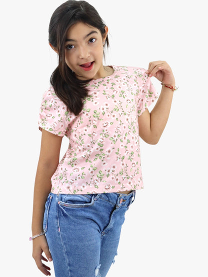 Playera manga corta con print floral (NUEVA TEMPORADA)