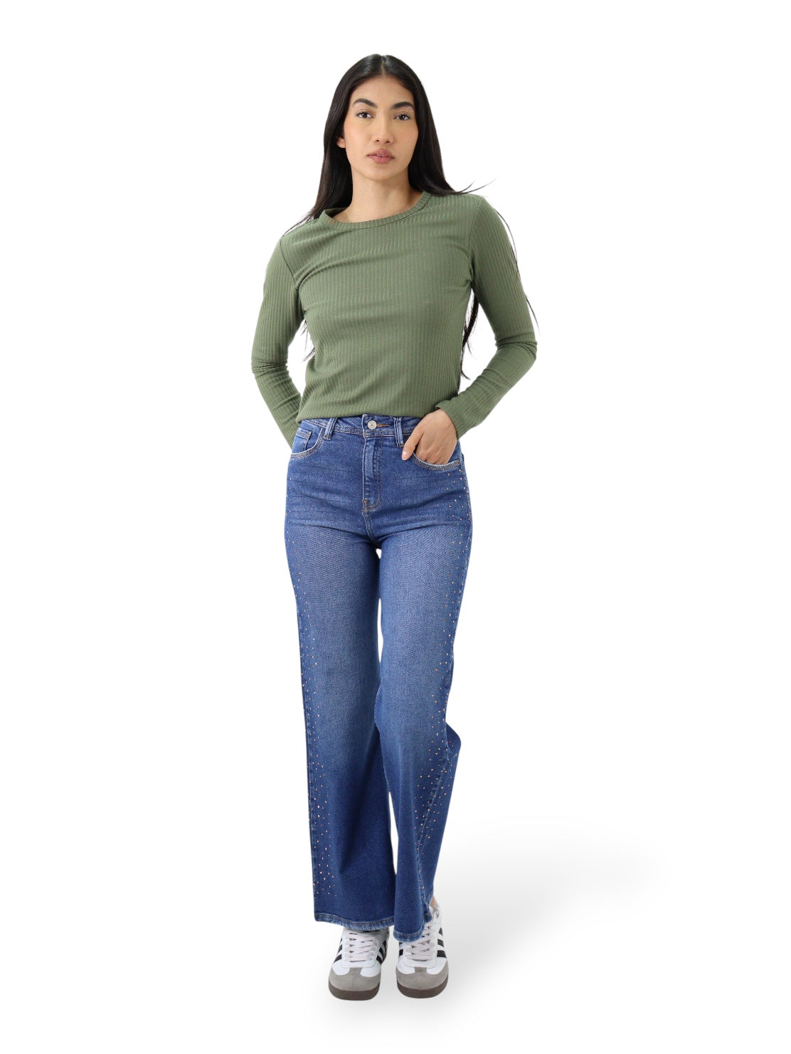 Jeans Wide Leg Brillos