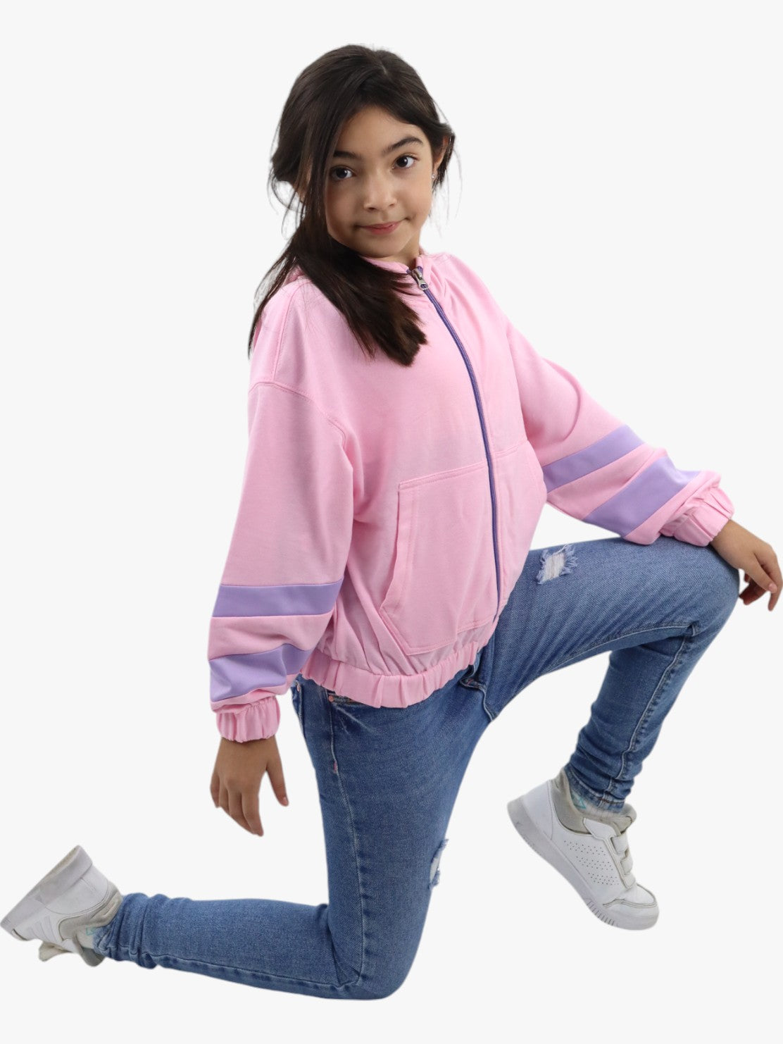 Sudadera con cremallera de color rosa (NUEVA TEMPORADA)