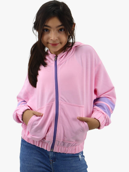 Sudadera con cremallera de color rosa (NUEVA TEMPORADA)