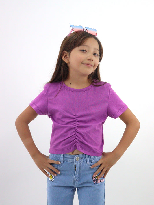 Playera fruncida de color morado (NUEVA TEMPORADA)