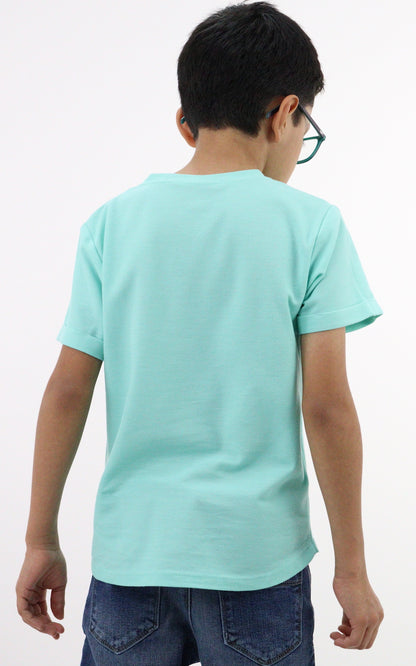 Playera manga corta de color verde aqua