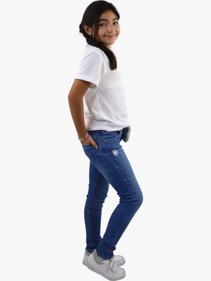 Jeans skinny de color azul medio con colgante (NUEVA TEMPORADA)