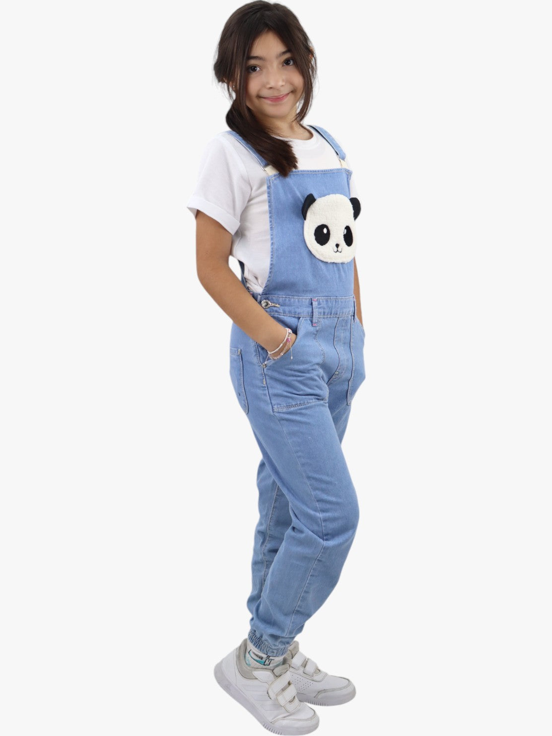 Overol jogger denim con diseño de panda (NUEVA TEMPORADA)