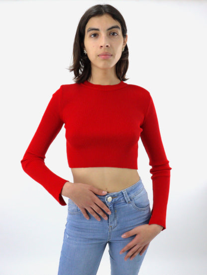 Blusa manga larga de color rojo