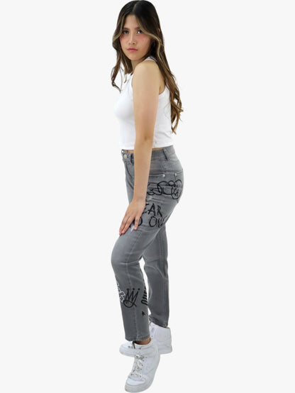 Jeans mom clasic con estampado (NUEVA TEMPORADA)