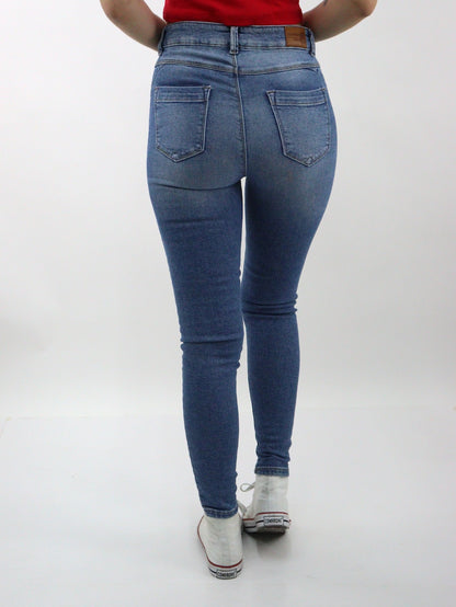 Jeans skinny tiro alto de color azul medio (NUEVA TEMPORADA)