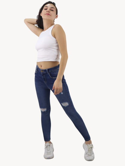 Jeans skinny tiro alto con destrucción (NUEVA TEMPORADA)