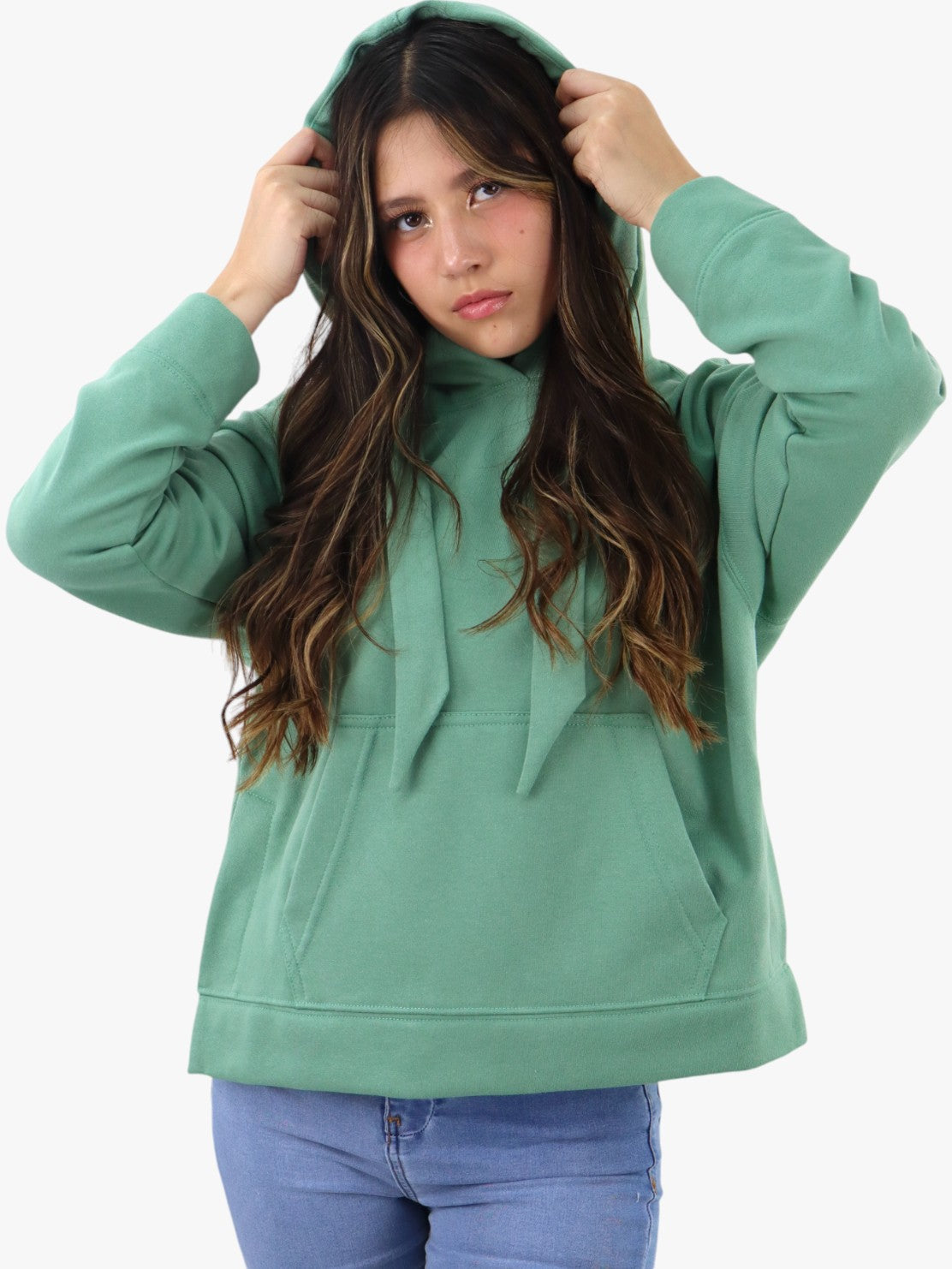 Sudadera con capucha de color verde (NUEVA TEMPORADA)