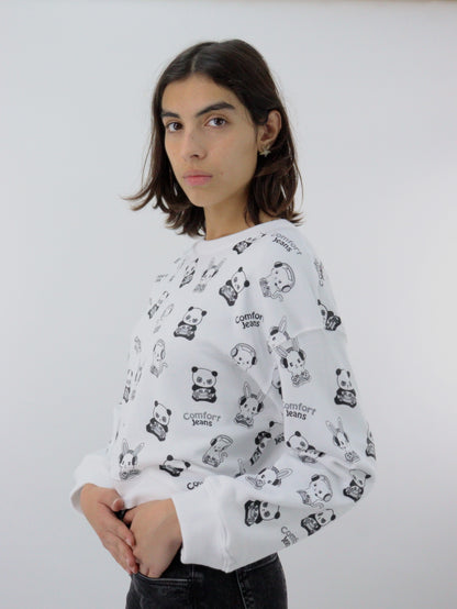 Sudadera cerrada con print de animalitos