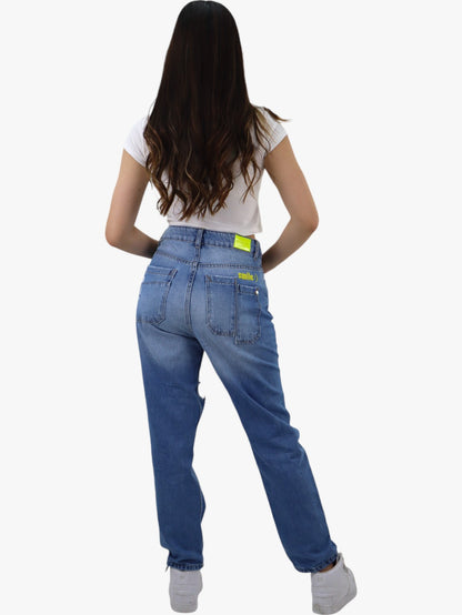 Jeans mom clasic con destrucción (NUEVA TEMPORADA)