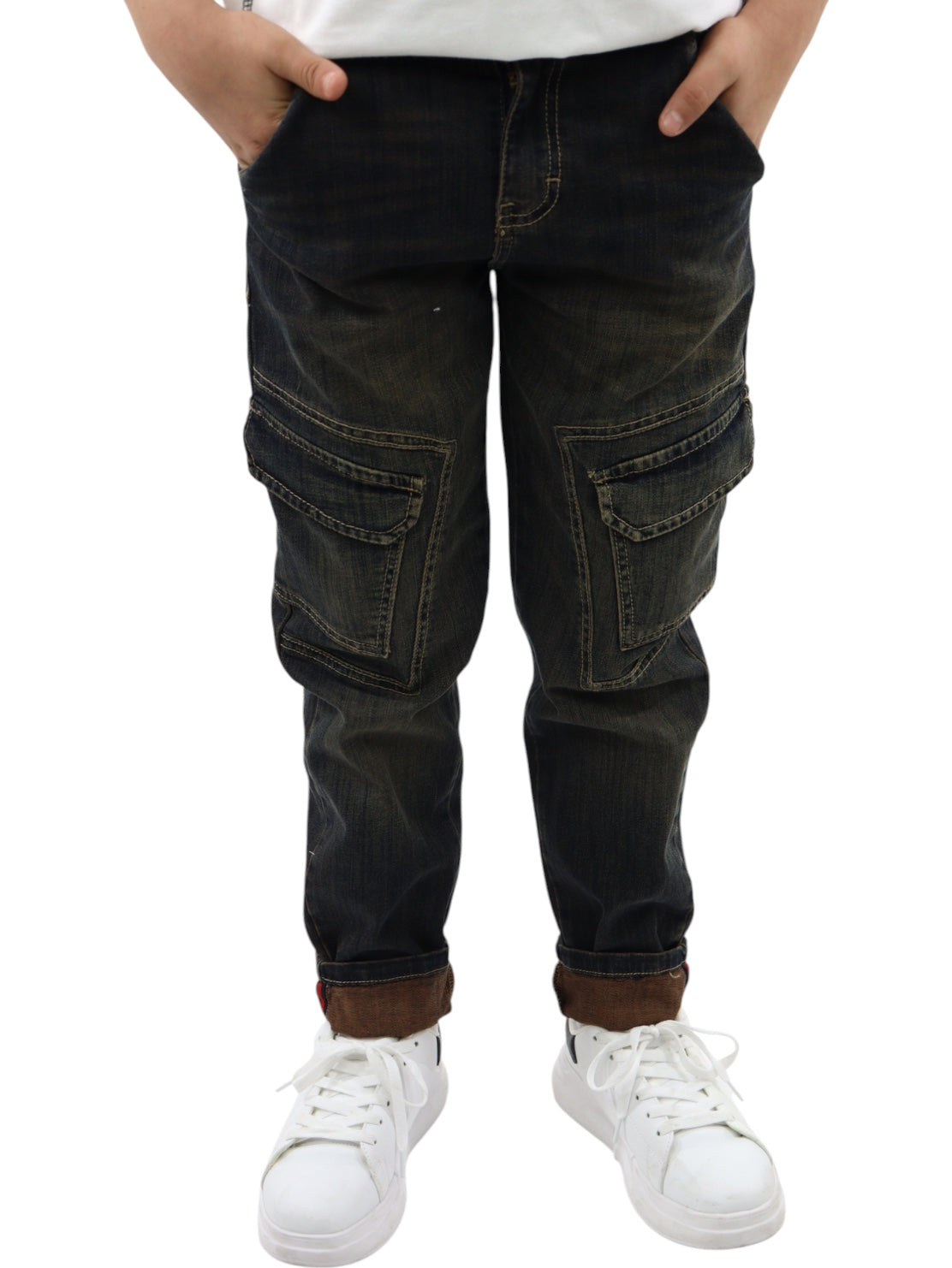 Jeans loose fit con tinta