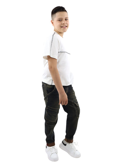 Jeans loose fit con tinta