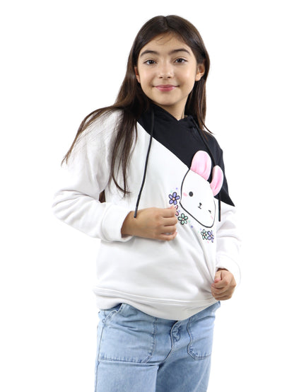 Sudadera bicolor con capucha