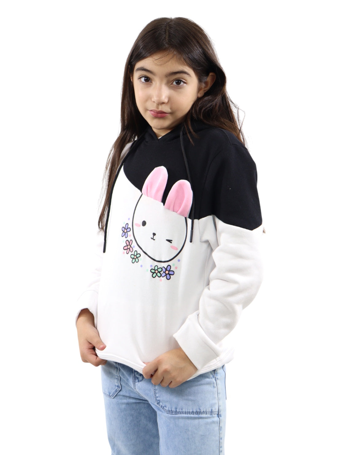 Sudadera bicolor con capucha