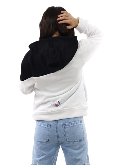 Sudadera bicolor con capucha