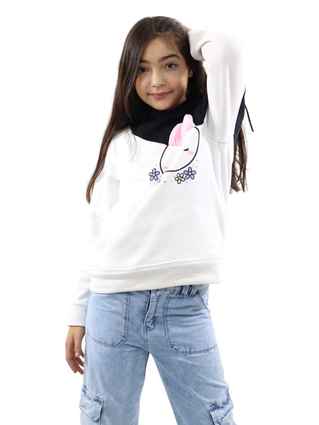 Sudadera bicolor con capucha