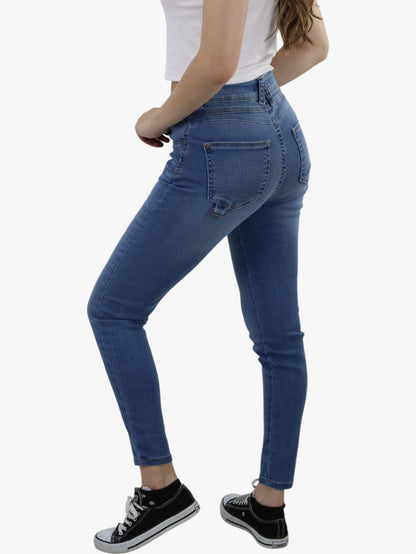 Jeans skinny tiro alto de color azul medio (NUEVA TEMPORADA)