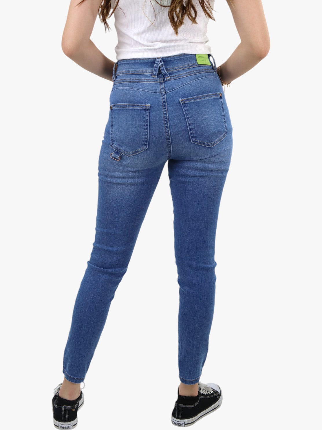 Jeans skinny tiro alto de color azul medio (NUEVA TEMPORADA)