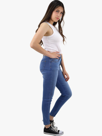 Jeans skinny tiro alto de color azul medio (NUEVA TEMPORADA)