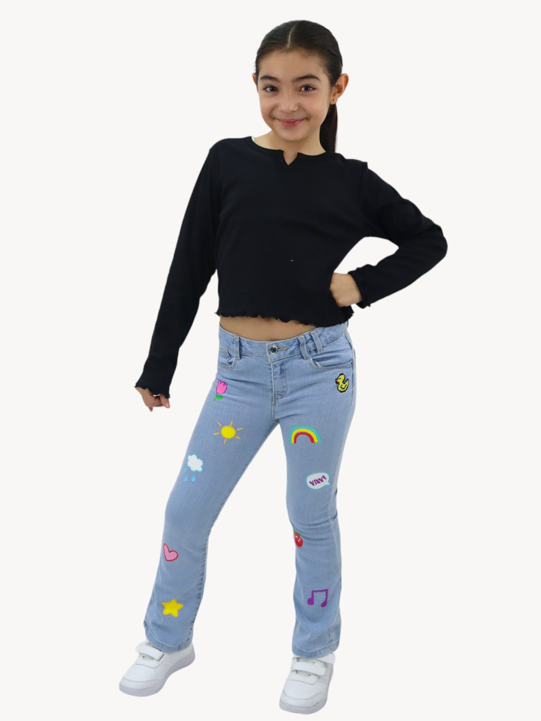 Jeans acampanado con estampado (NUEVA TEMPORADA)