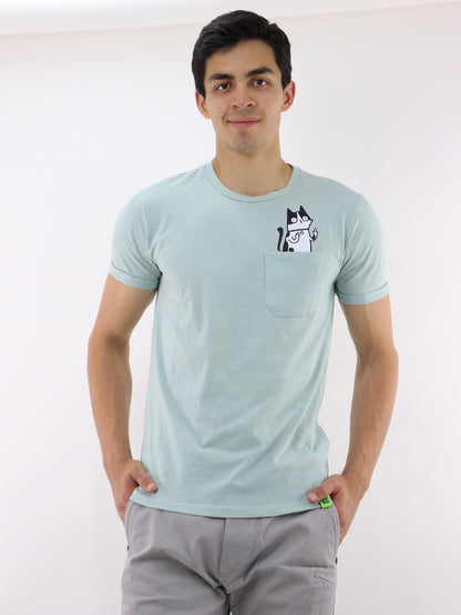 Playera manga corta de color verde con estampado (NUEVA TEMPORADA)